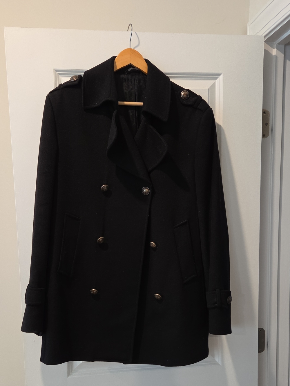 Gaetani Tagliente Black Double-Breasted Men's Coat